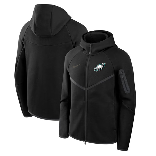 Men's Philadelphia Eagles Black Tech Fleece Full-Zip Windrunner Hoodie